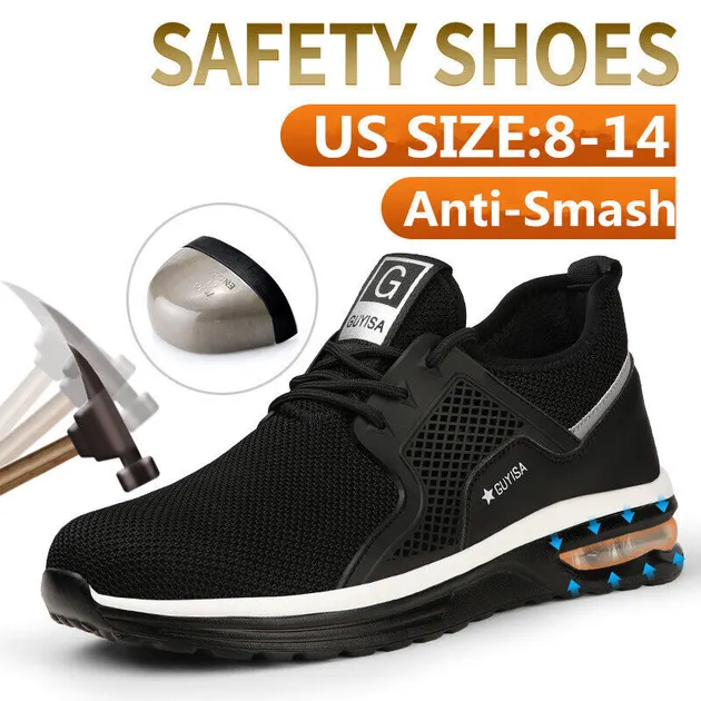 Mens Safety Shoes Steel Toe Cap Work Boots Lightweight Breathable Sneaker US