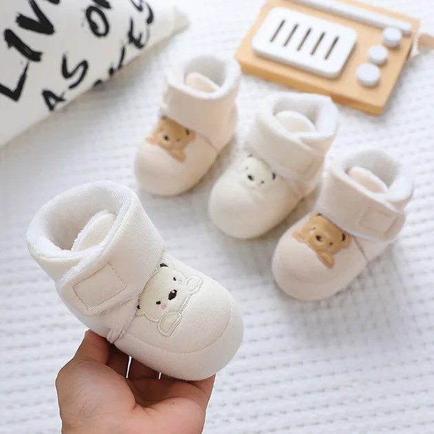 Infant Crib Shoes Baby Boy Girl Booties Soft Bottomed Boots Winter Warm Comfort