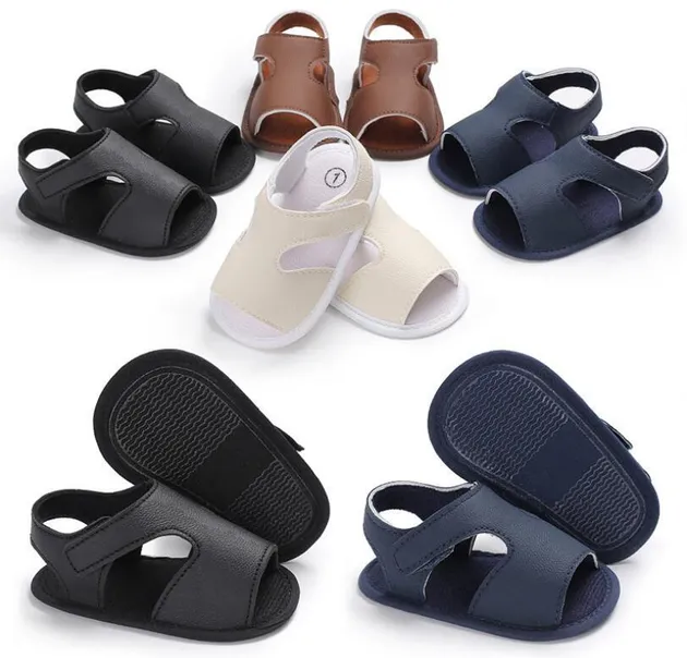 Newborn Baby Boy Crib Shoes Infant Anti-Slip Summer Sandals 3 6 9 12 18 Months