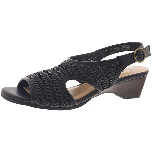 Bella Vita Womens Justine II Faux Leather Buckle Heel Sandals  Shoes BHFO 9766