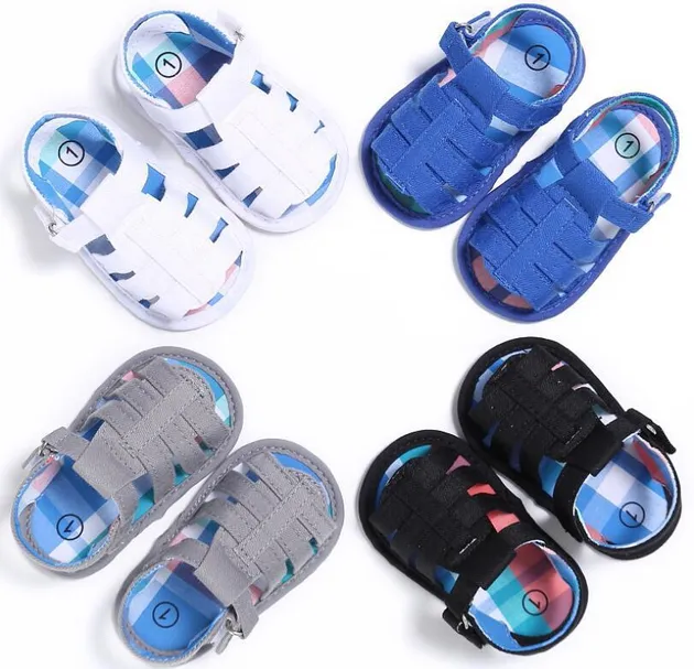 Baby Boy Cotton Crib Shoes Toddler First Pre Walker Summer Sandals Newborn to 18