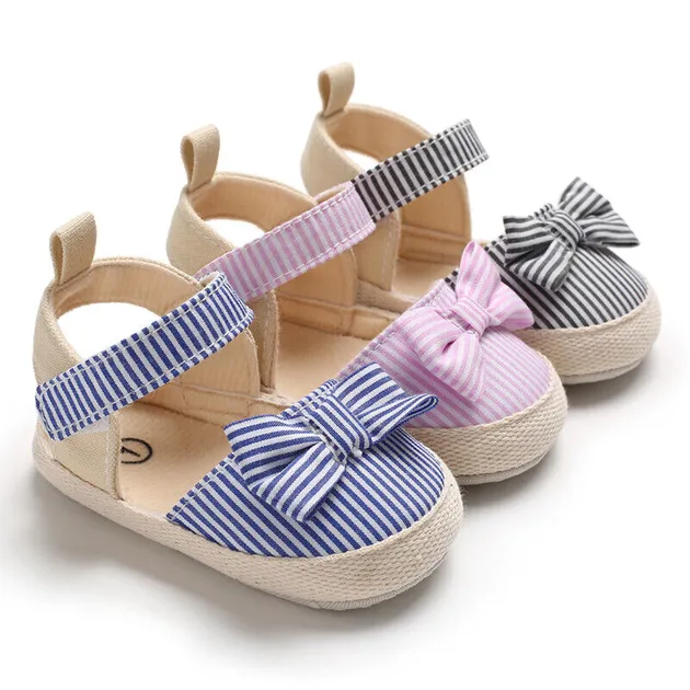 Newborn Baby Girl Crib Shoes Infant inhouse Crawling Shoes Child BowKnot Sandals