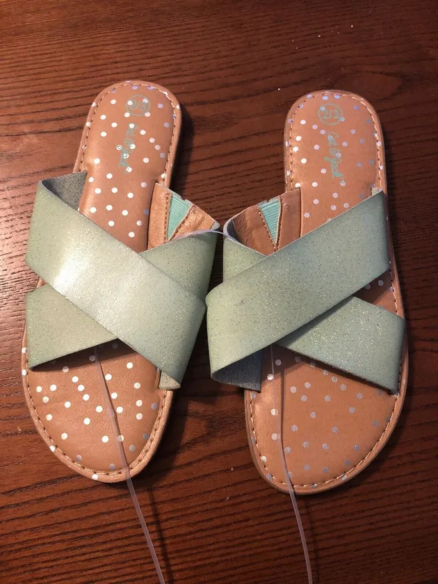 Cat and Jack Sandals Mint Green Slip On Slides NWOT