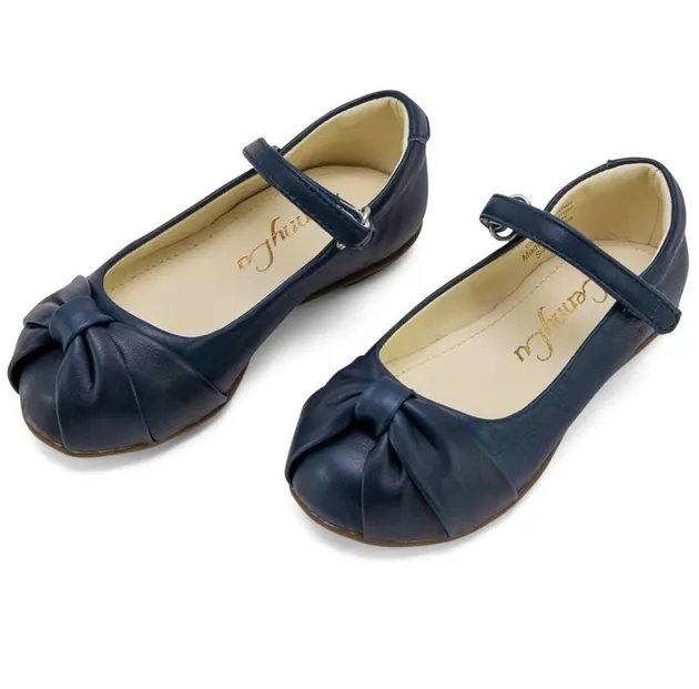 Girls NAVY Dress Flats Shoes - New