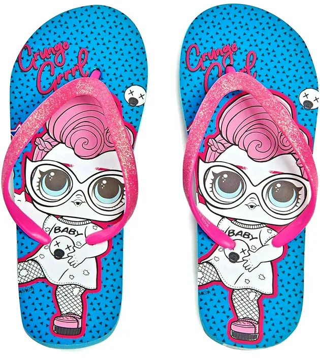 L.O.L. SURPRISE GRUNGE GRRRL Flip Flops Beach Sandals NWT Girls/Youth Size 2-3