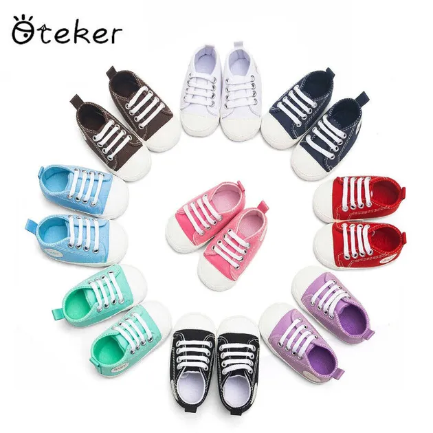 Baby Toddler Soft Sole Shoes 0-1 Year Old Girls Boys Indoor Canvas Shoes 0-18M