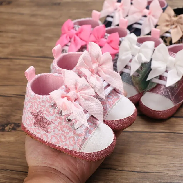 Arrived New Baby Girl Crib Shoes High Top Infant Boot Toddler PreWalker Trainers