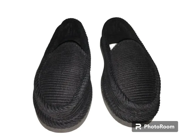 New Kids & Big Kids Size Comfortline Corduroy Padded Slipper Black- Size 11 To 5