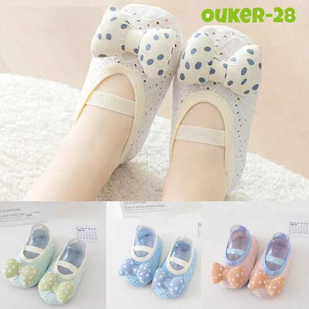 Girl Baby Shoes Newborn Infant Toddler Lovely Floor Bow Sweat Absorption Shoes