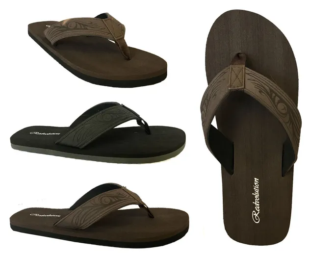 New Boys' Beach Sandal TRIBAL Engraved Flip Flop (525 K)