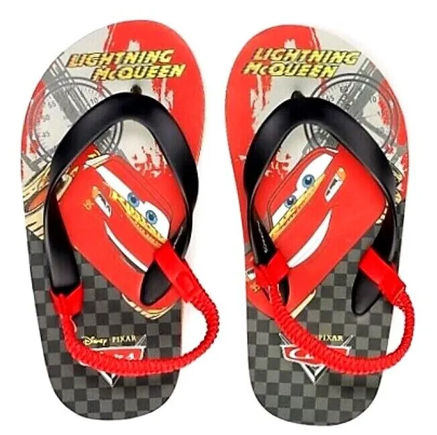 DISNEY CARS McQUEEN Flip Flops Beach Sandals Toddler's Size 5-6, 7-8 or 9-10 NWT