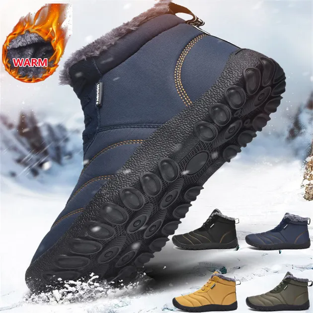 Fashion Winter Warm Men Sneakers Sports Snow Boots Ankle Waterproof Boot Walking