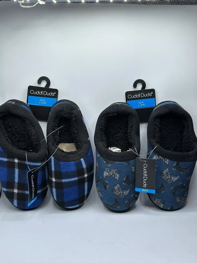 Cuddl Duds Gamer Fleece Clog Slippers Boys' Size M(3-4)/New