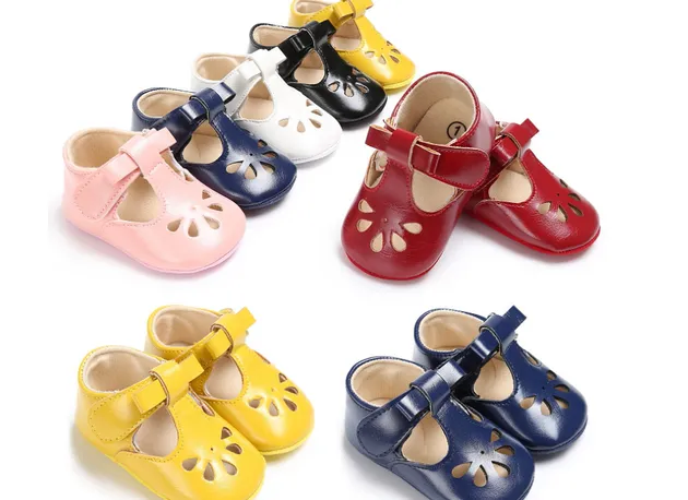 Newborn Baby Boy Girl Soft Sole T- Bar Crib Shoes Toddler Mary Jane Shoes 0-18 M