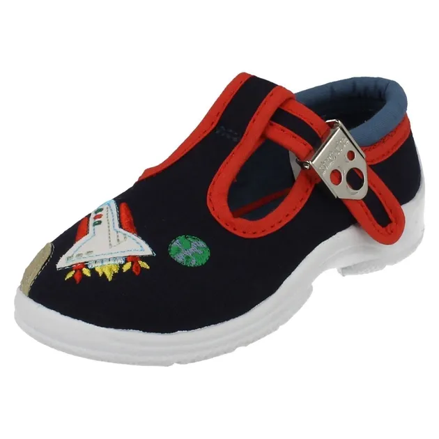 Boys Startrite Navy Canvas Shoes: Space Cadet