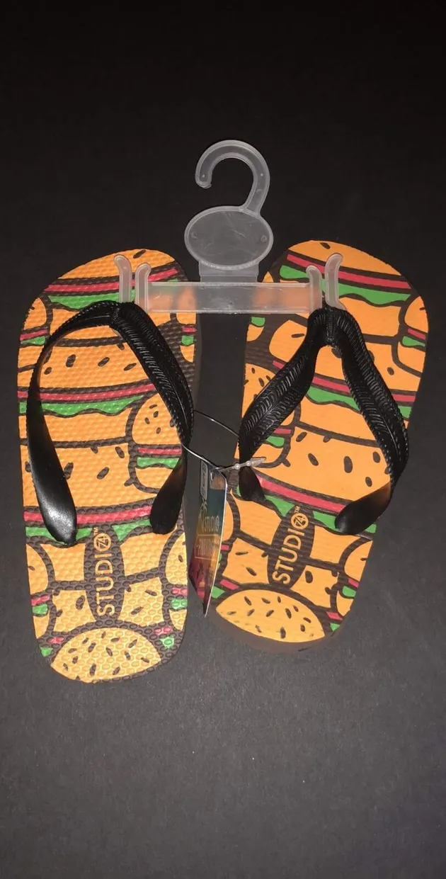 HAMBURGER FLIP FLOPS KIDS SIZE small NEW!