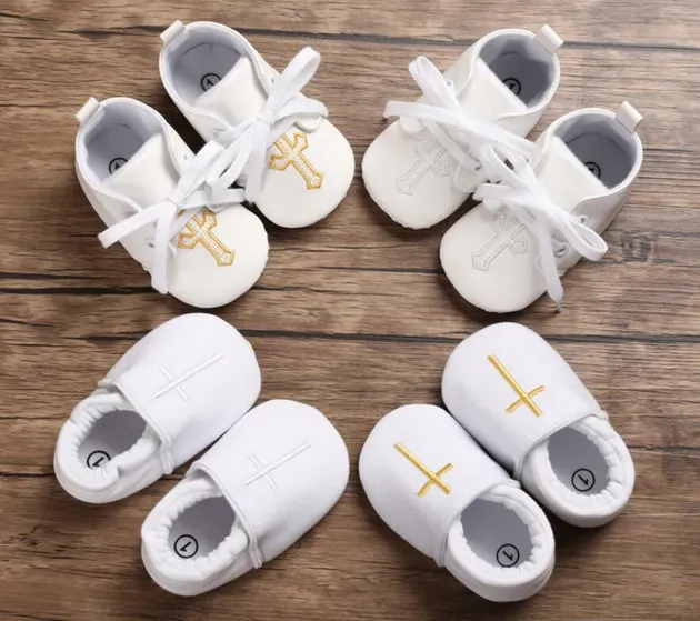 Infant Christening Shoes Newborn Baby Boy Girl Crib Shoes First Step Shoes 0-18M