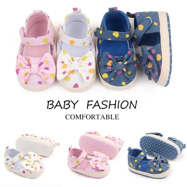 Newborn Baby Girl Crib Shoe Infant Toddler First Step Shoes Slidder 0-18 Months