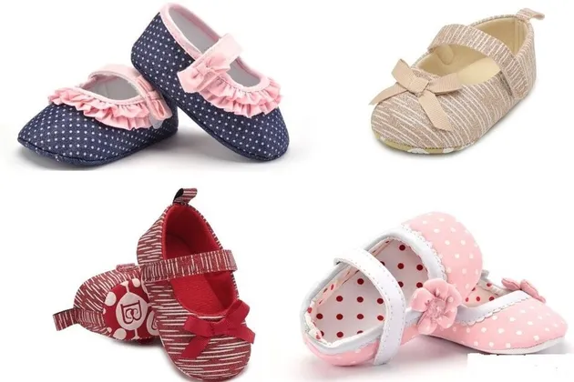 12-18 Months Girls PRECIOUS Outfit Enhancing BABY SHOES PINK, BLUE, RED or GOLD