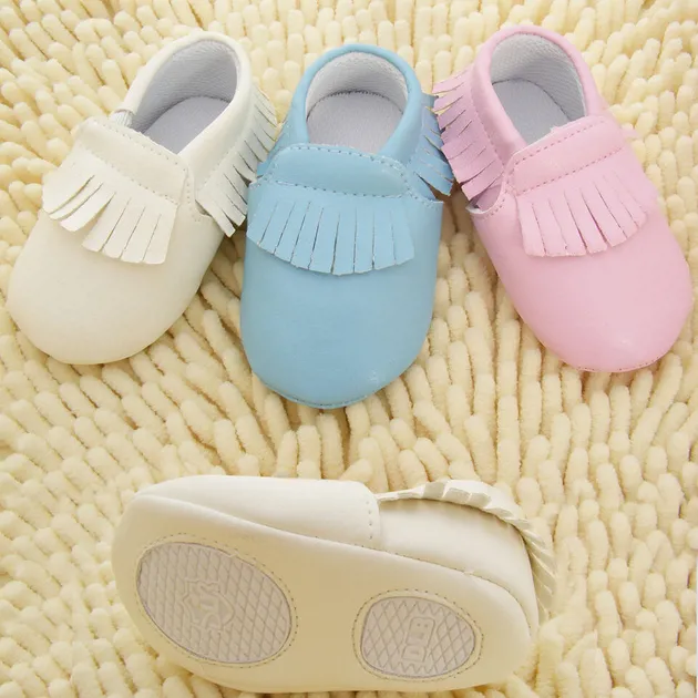 NEW Infant Baby Boy Girl Moccasins Loafer Shoes 3-18 months pink blue cream