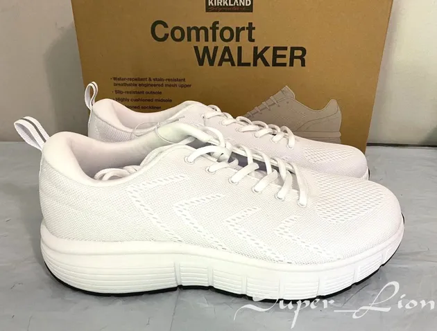 NEW Kirkland Signature Men's Comfort Walker Sneaker Shoes - PICK SIZE - White